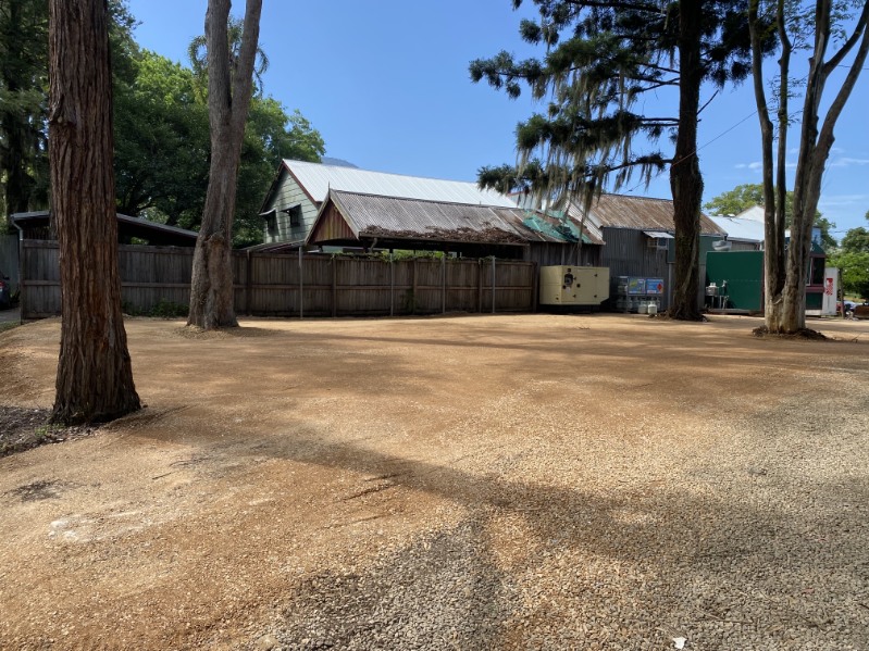 Compacted gravel car park and access area finished beside sheds in Murwillumbah NSW